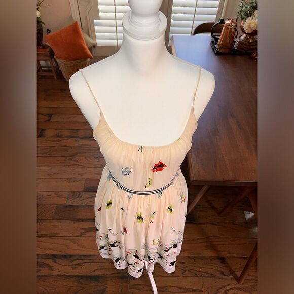 Anna Sui 2003 Runway Silk Horse Race Print Dress Sz 2 Rare Archival Flare Chic - Picture 13 of 13